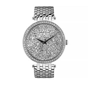 Caravelle by Bulova Crystal Pave Stainless Steel Watch